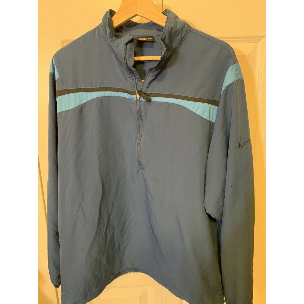 Vtg NIKE GOLF WINDBREAKER JACKET Men’s‎ Sz LARGE Blue 1/2 Zip
